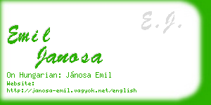emil janosa business card
