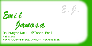 emil janosa business card